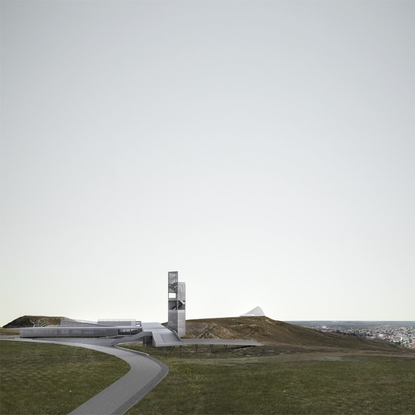 Ramps and gaps allow unusual views and connect the top of the building (which acts as a civic square) to the park routes.